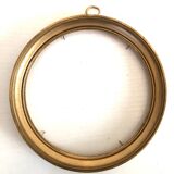 Round golden wood frame
