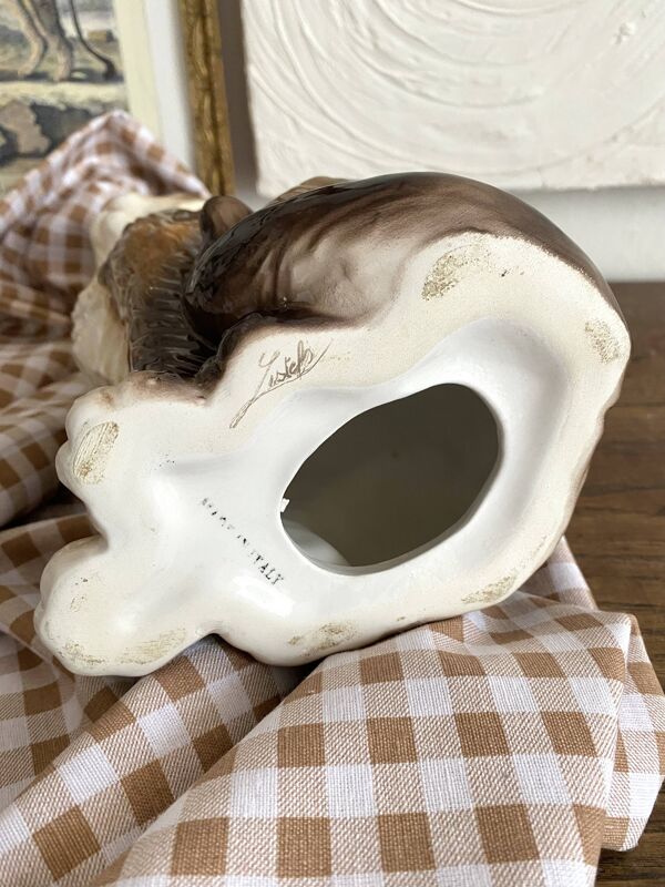 Grand chat en céramique , Italy années 70