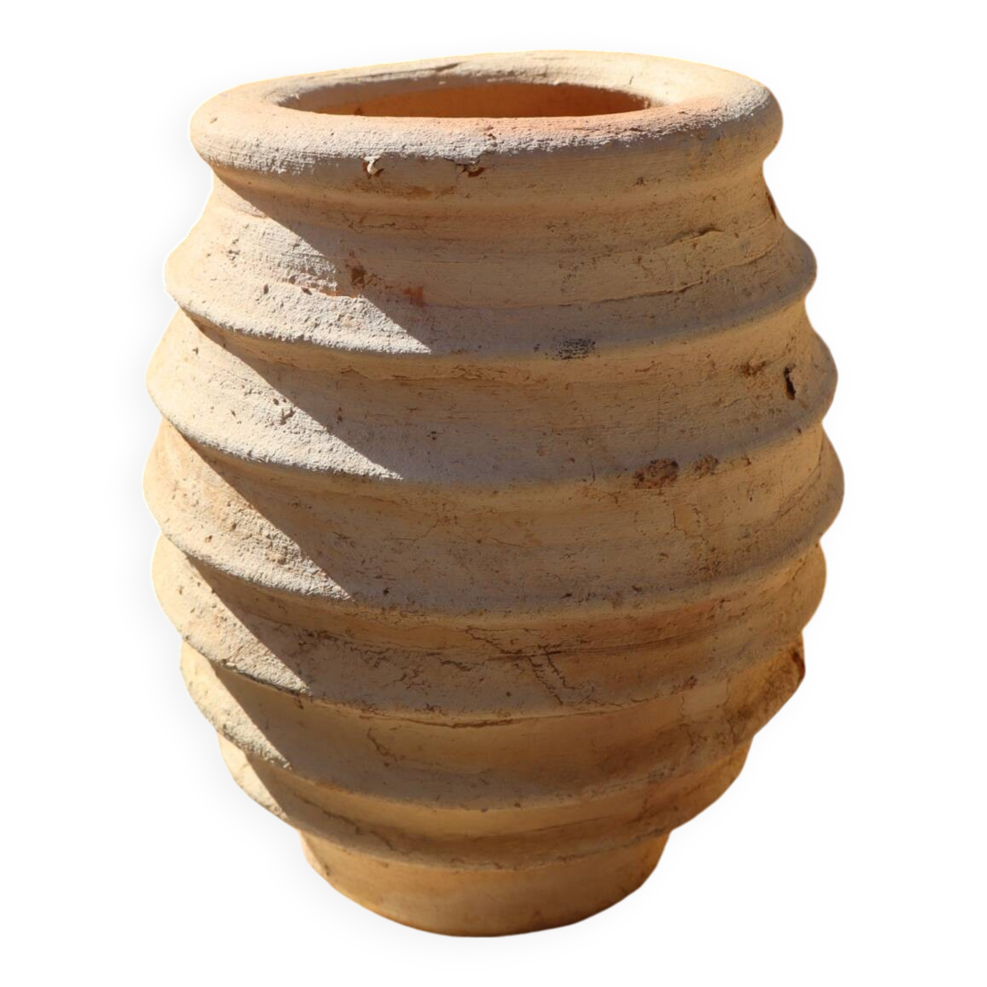 Tamegroute raw striated wabi-sabi vase