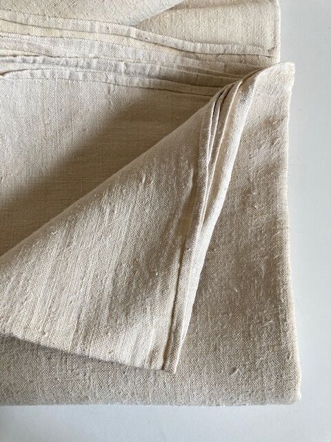 Nappe de ferme 19e en chanvre brut linge de réserve 270cm