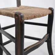 Set of 2 rustic French chairs with rush seats