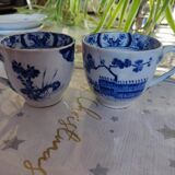 2 Japanese coffee cups Creil & Montereau + 2 saucers