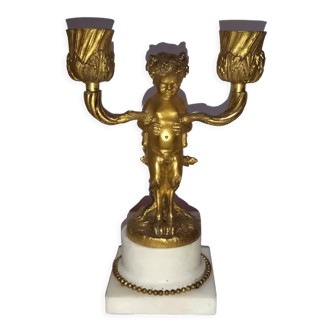 Candlestick candlestick satyr pan bronze