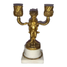 Bougeoir chandelier satyre pan bronze