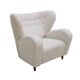 Late 20th Century White Wool and Solid Wood Pair of Armchairs, Norway