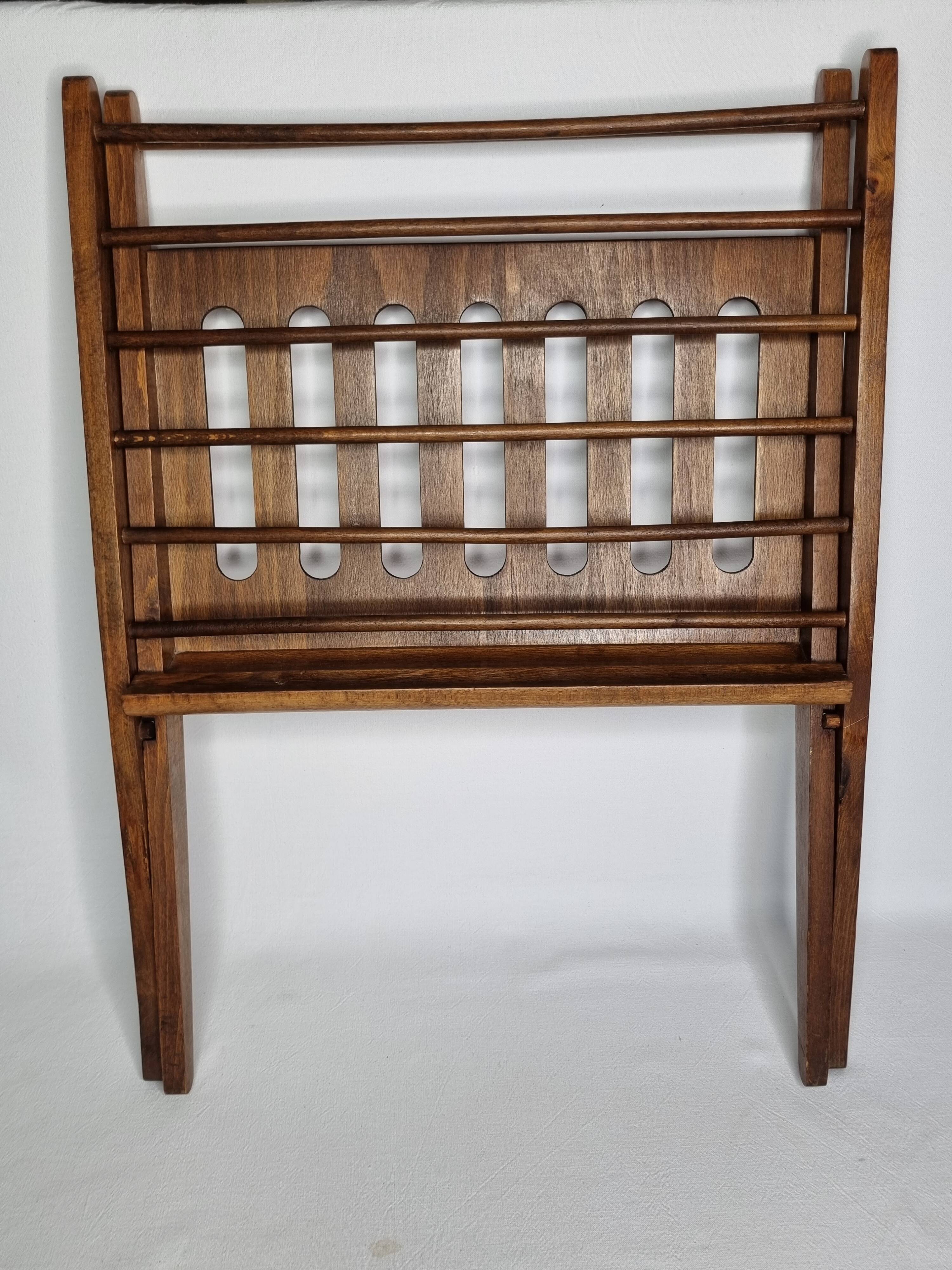 Folding wooden magazine rack by Cees Braakman for Pastoe, 1960s