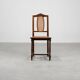 Chaise en bois et rotin française antique, vers 1900