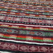 Vintage kilim rug woven and embroidered by hand