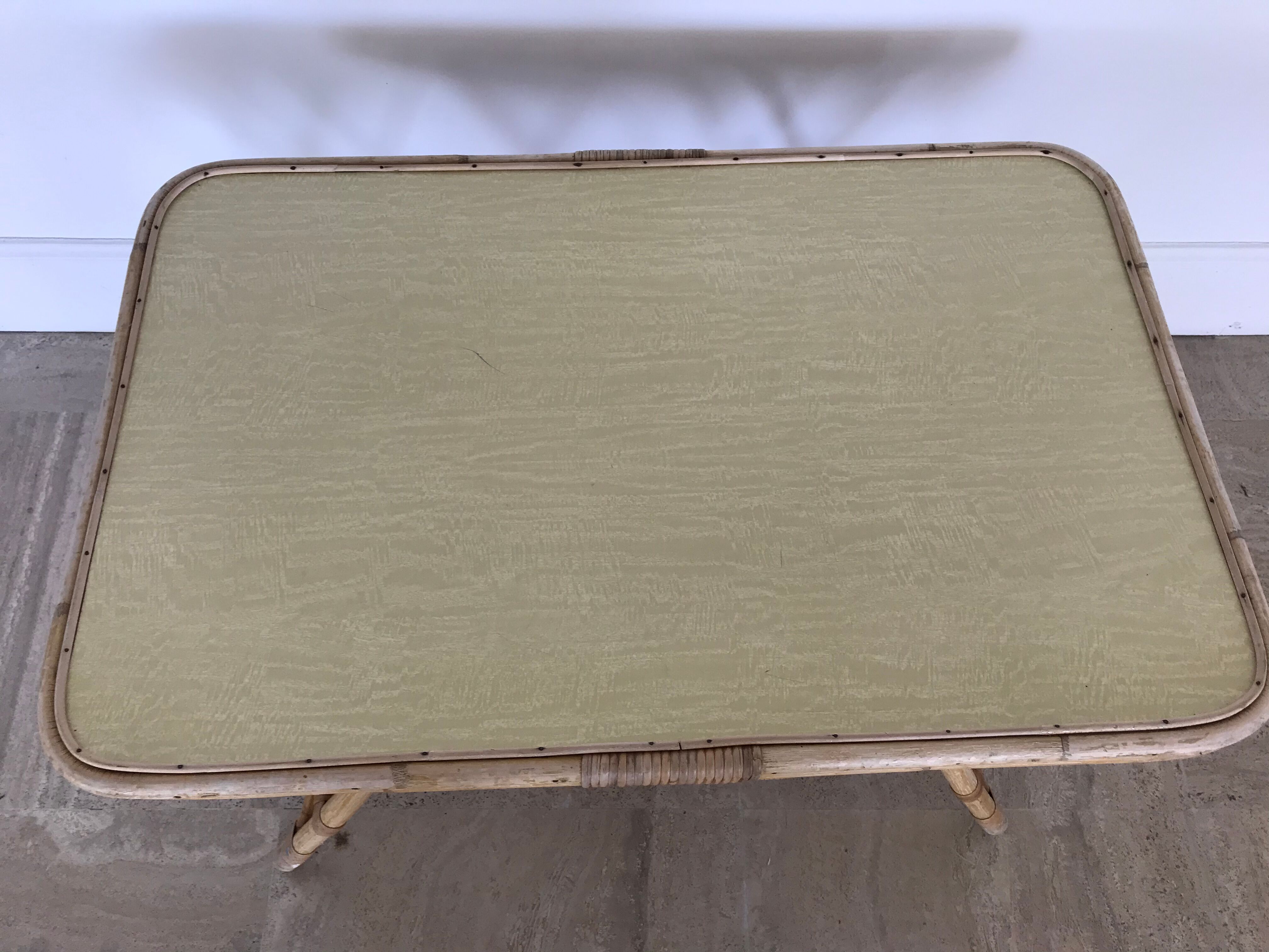 Bamboo and rattan coffee table