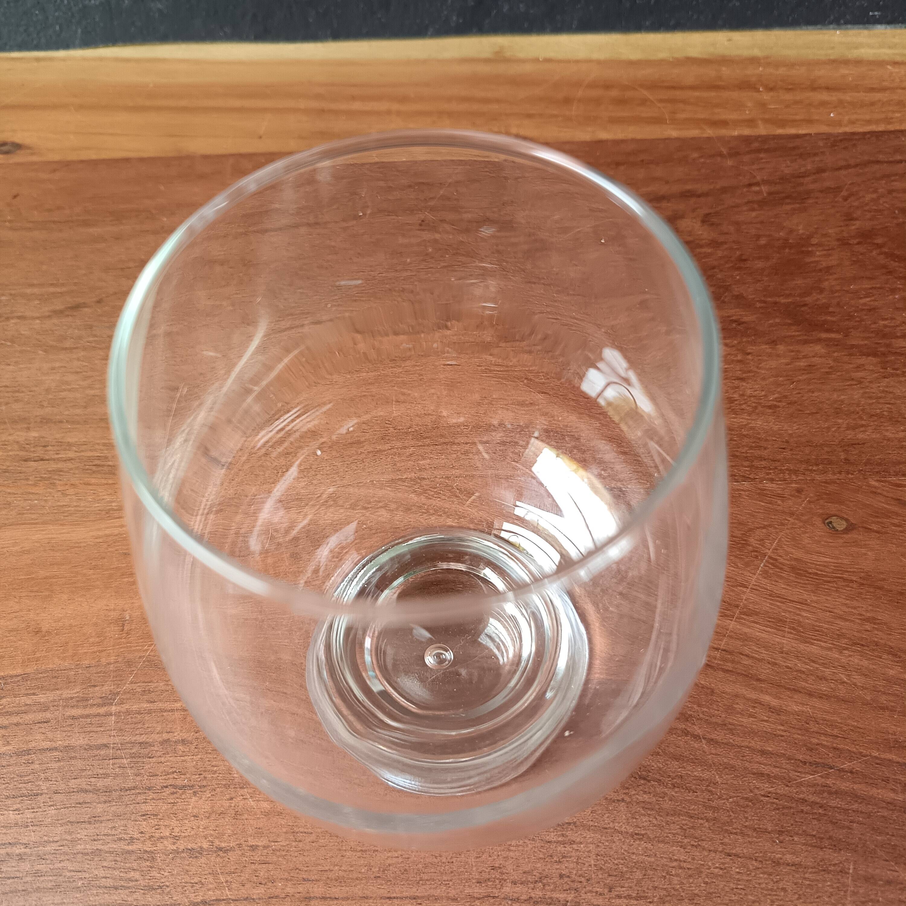 8 glasses model "Fjord" by Durobor with thick base and vintage Belgian bubble.