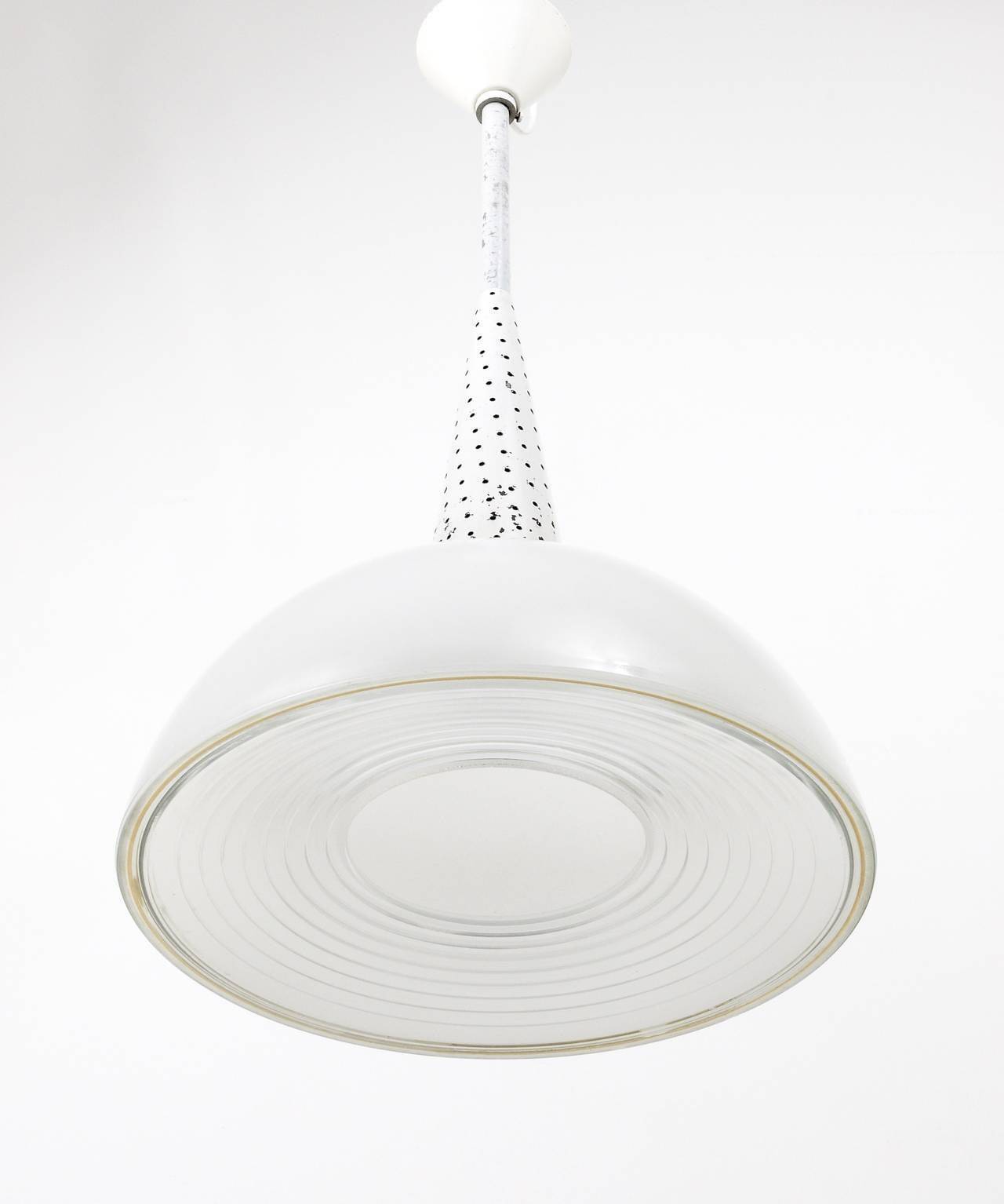 Perforated suspension Mathiew Matégot midcentury, Holophane, France, 1950s