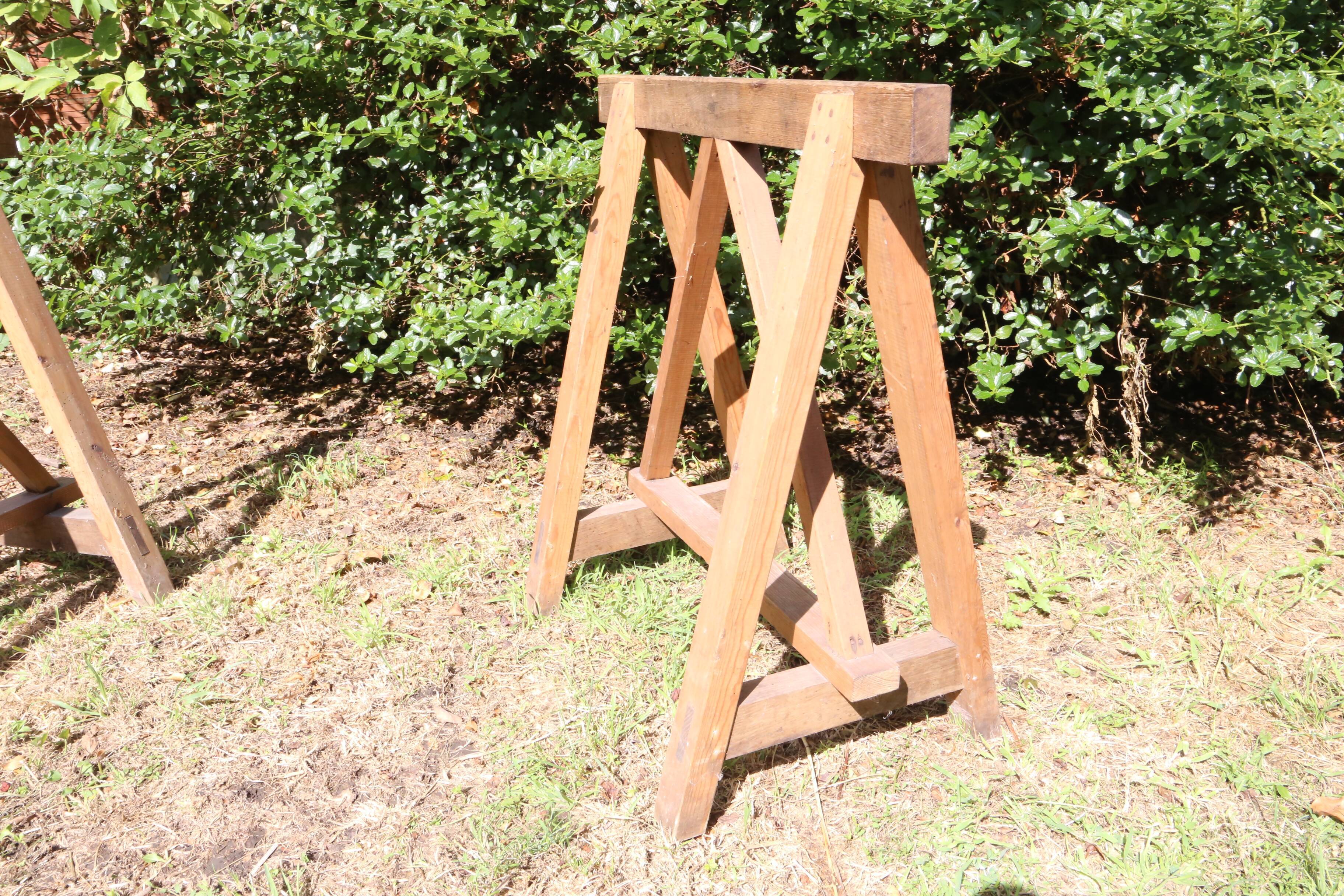 Farm table on trestles, 178 cm x 68 cm