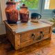 Olive wood storage cabinet