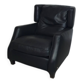 Fauteuil lounge Amadeus Natuzzi / cuir noir