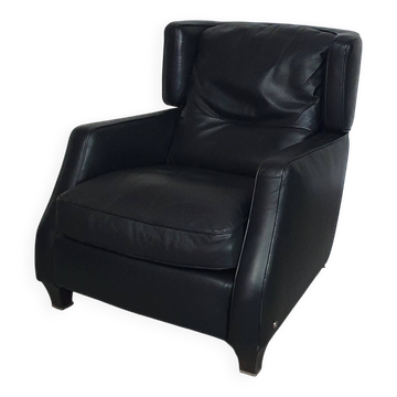 Fauteuil lounge Amadeus Natuzzi / cuir noir