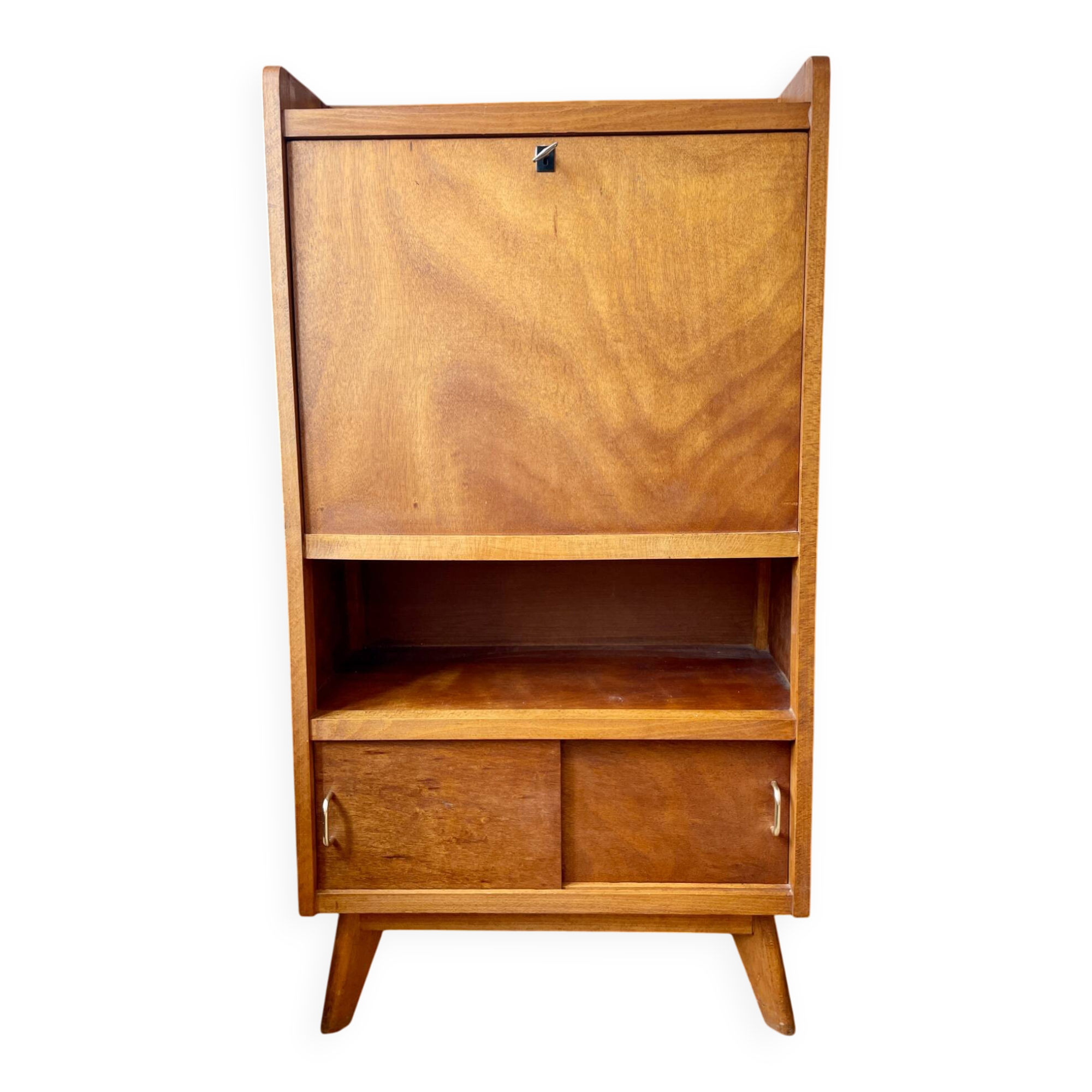 Secrétaire vintage pieds compas en bois