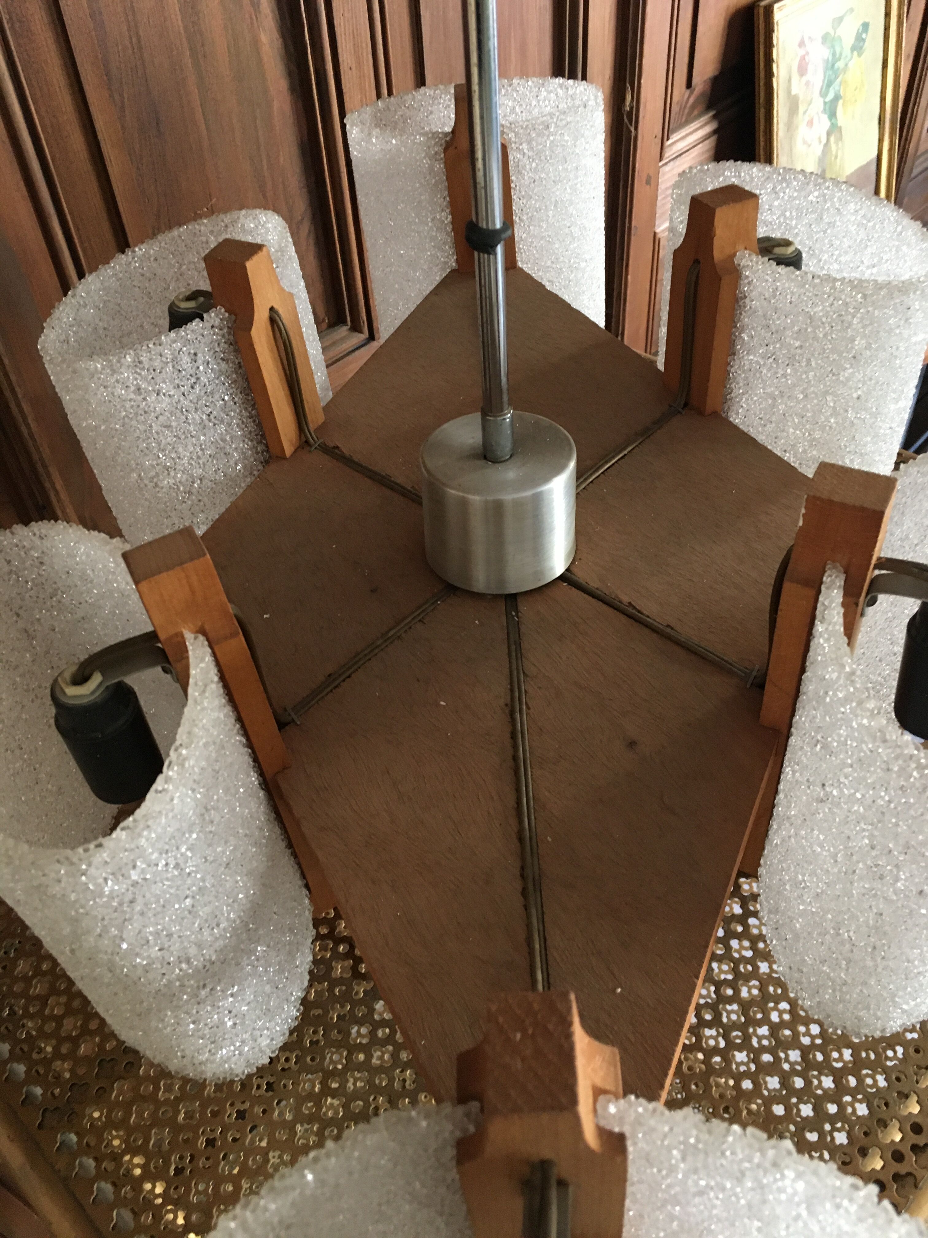 Scandinavian vintage chandelier 8 appliques