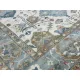 Contemporary Handmade Wool Area Rug, Ivory and Blue Floral Design Carpet for Living Room