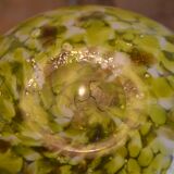 Vase verre jaune et blanc