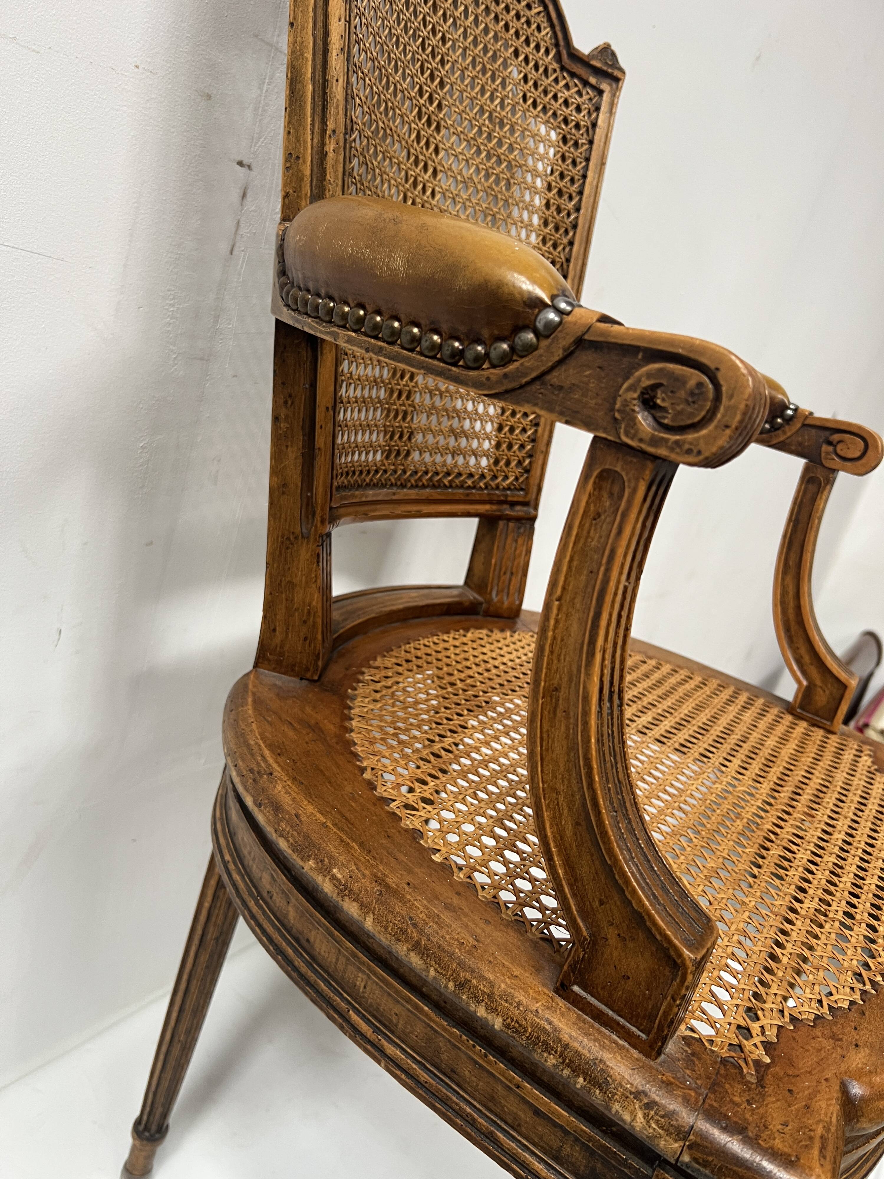 Louis XVI style office chair in stained beech