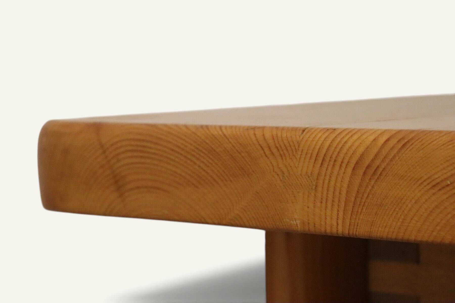 Table René Martin en pin massif moderniste, 1960