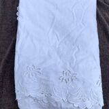 Large antique embroidered tablecloth 190x260