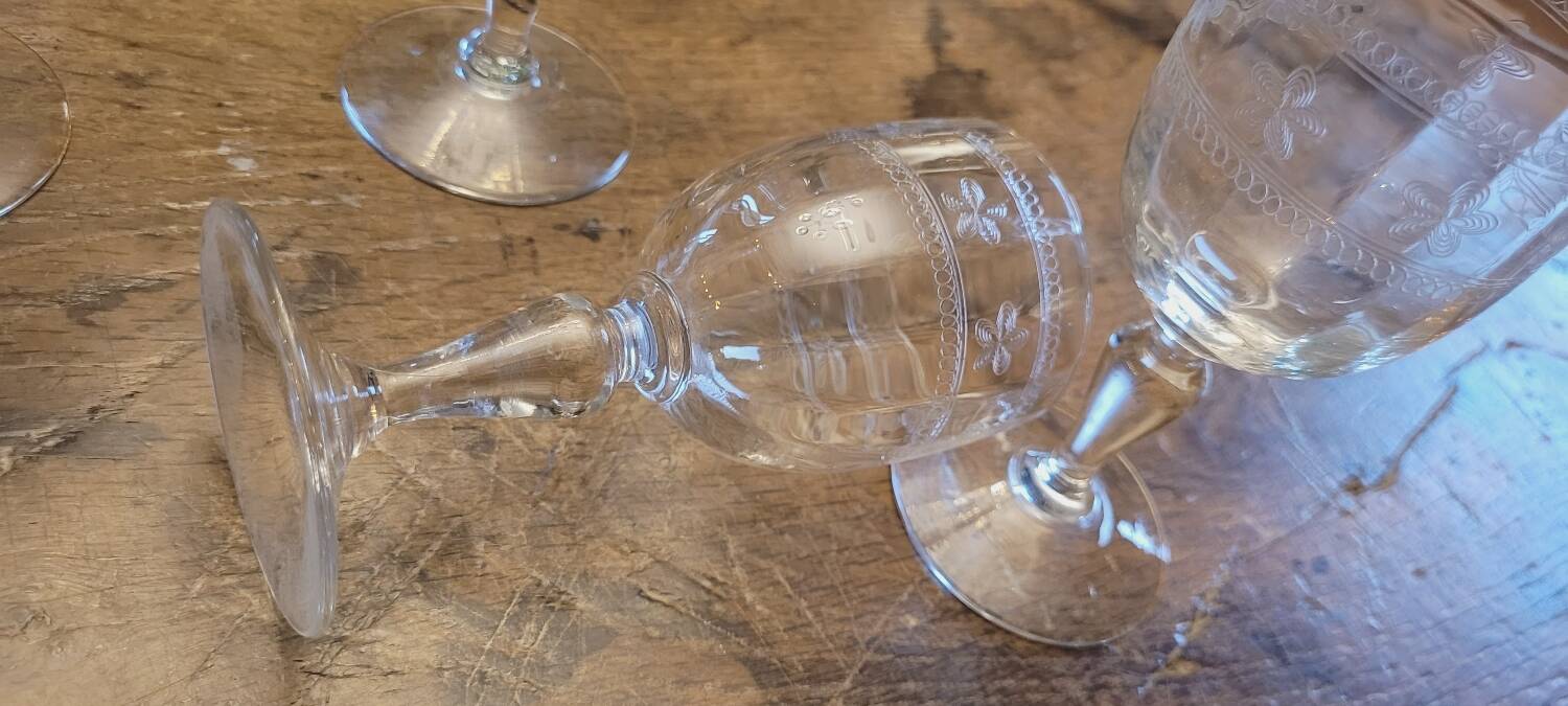 Late 19th century stemmed glasses