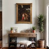 17th century mythological painting, Meleager offers the boar's head to Atalanta