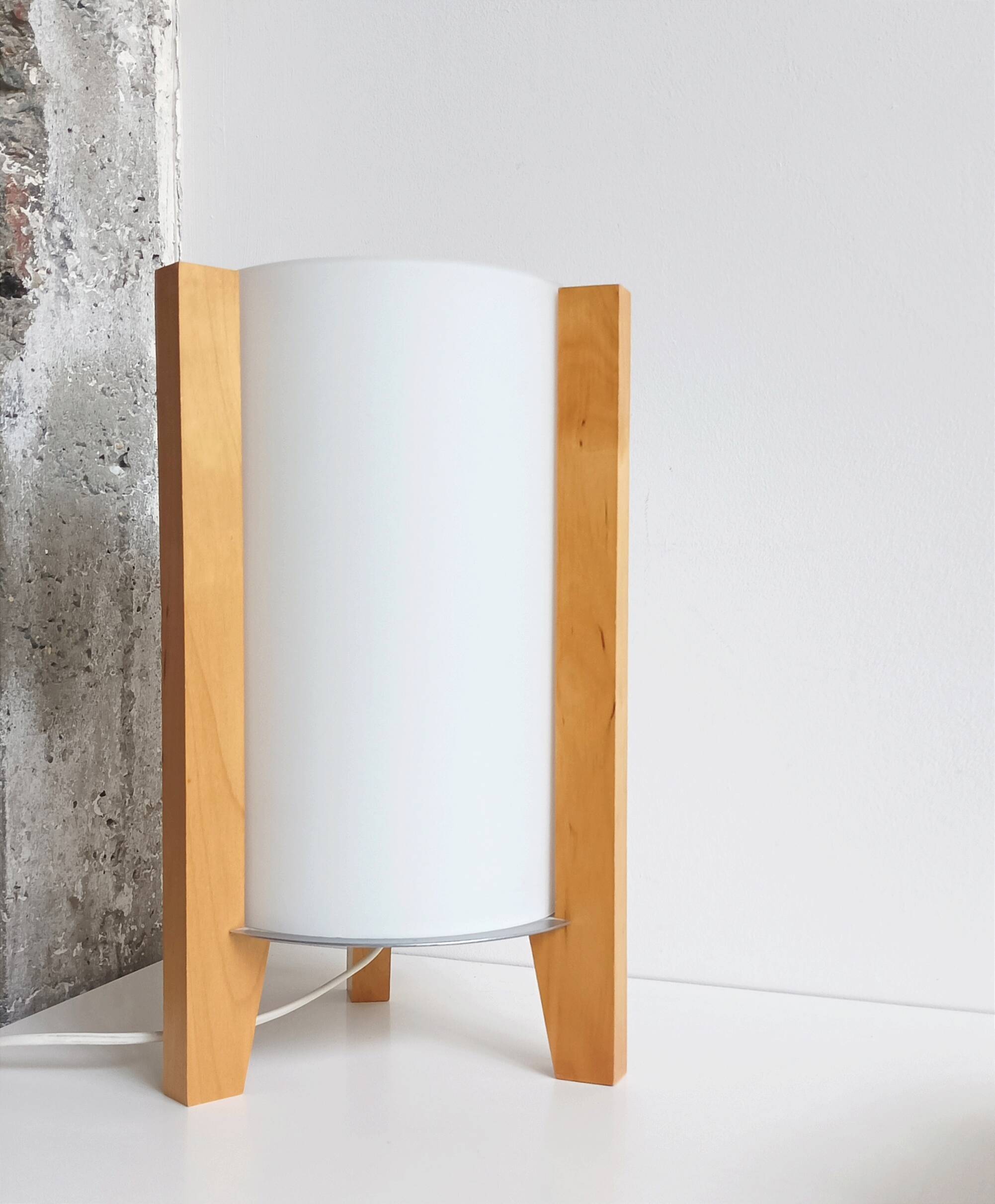 Vintage IKEA tripod lamp with blown glass