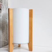 Vintage IKEA tripod lamp with blown glass