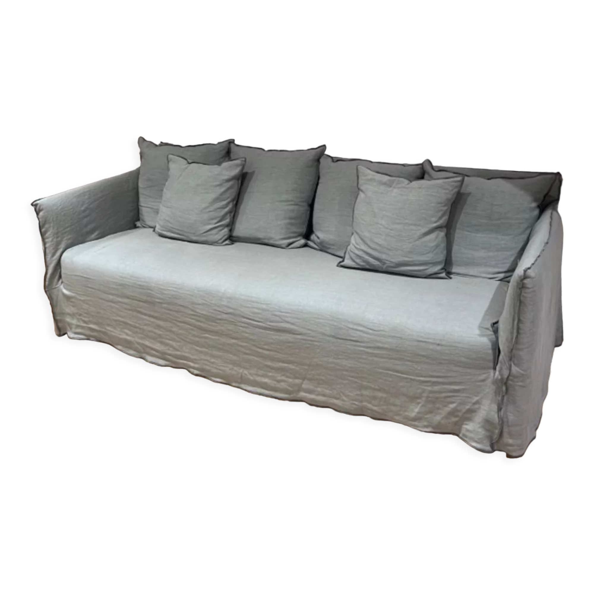 4-seater sofa blue grey stitching ghost 12 - gervasoni