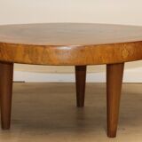 Vintage brutalist solid wood coffee table, 1960s