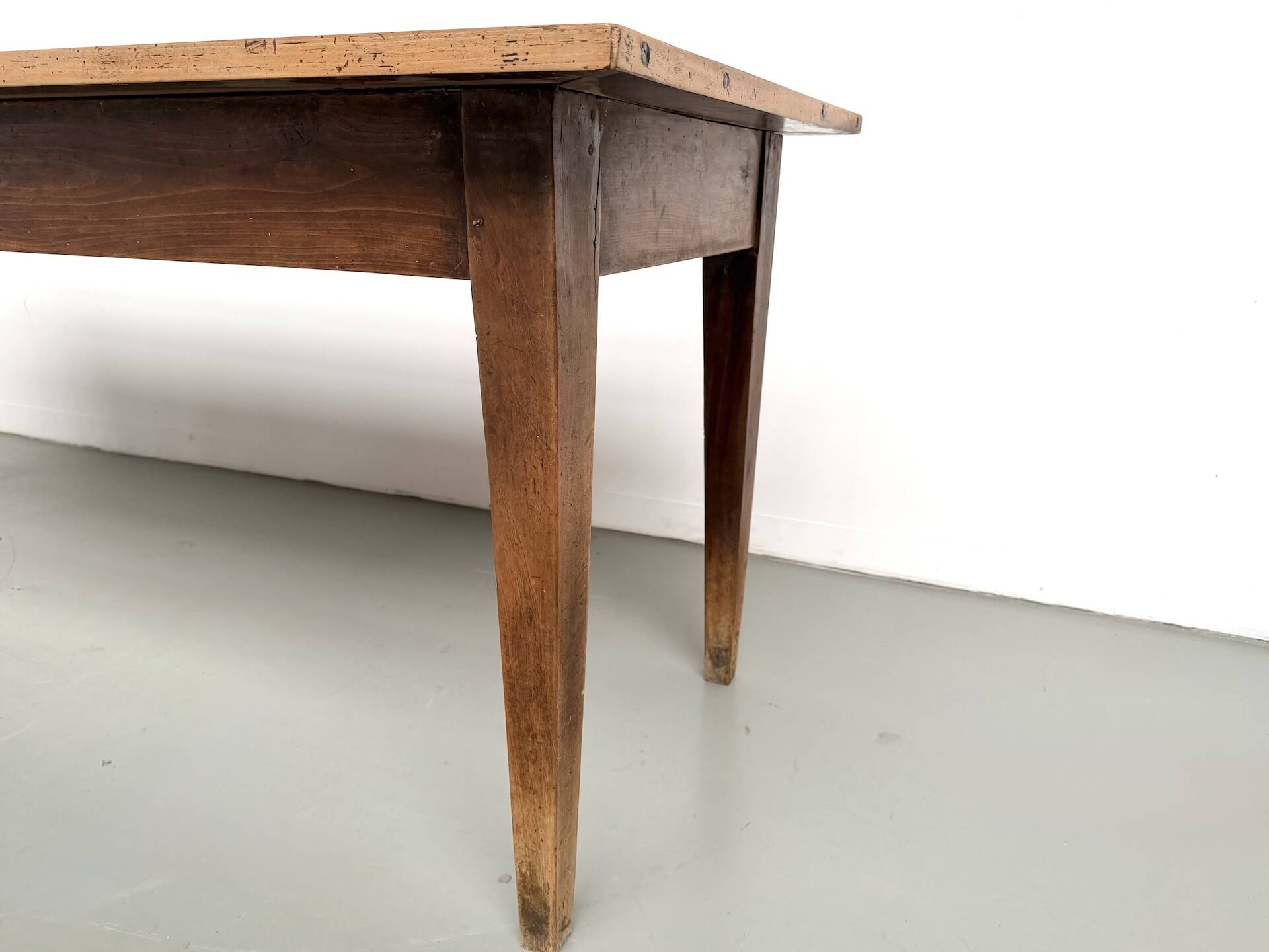 Solid walnut farmhouse table, 1950s.