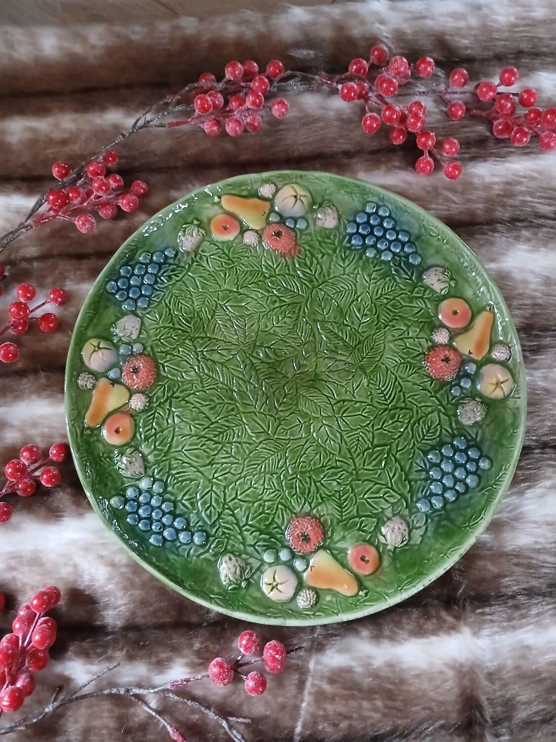 Large antique earthenware dish