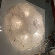 Extra Large Murano Glass Flushmount Light by Bucintoro Glass 1970’s