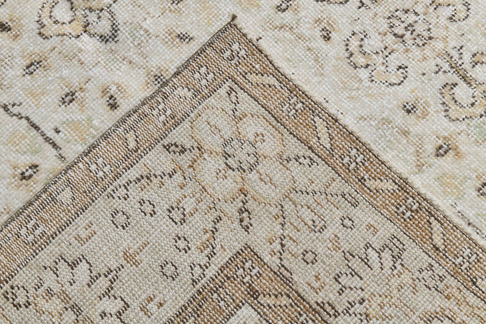 6x9 Beige & Brown Bordered Pattern Turkish Rug, 174x279Cm