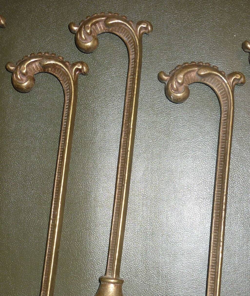 Pairs of 2 old brass tieback hooks