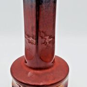 Red Italian ceramic vase by Meloni S. Marino