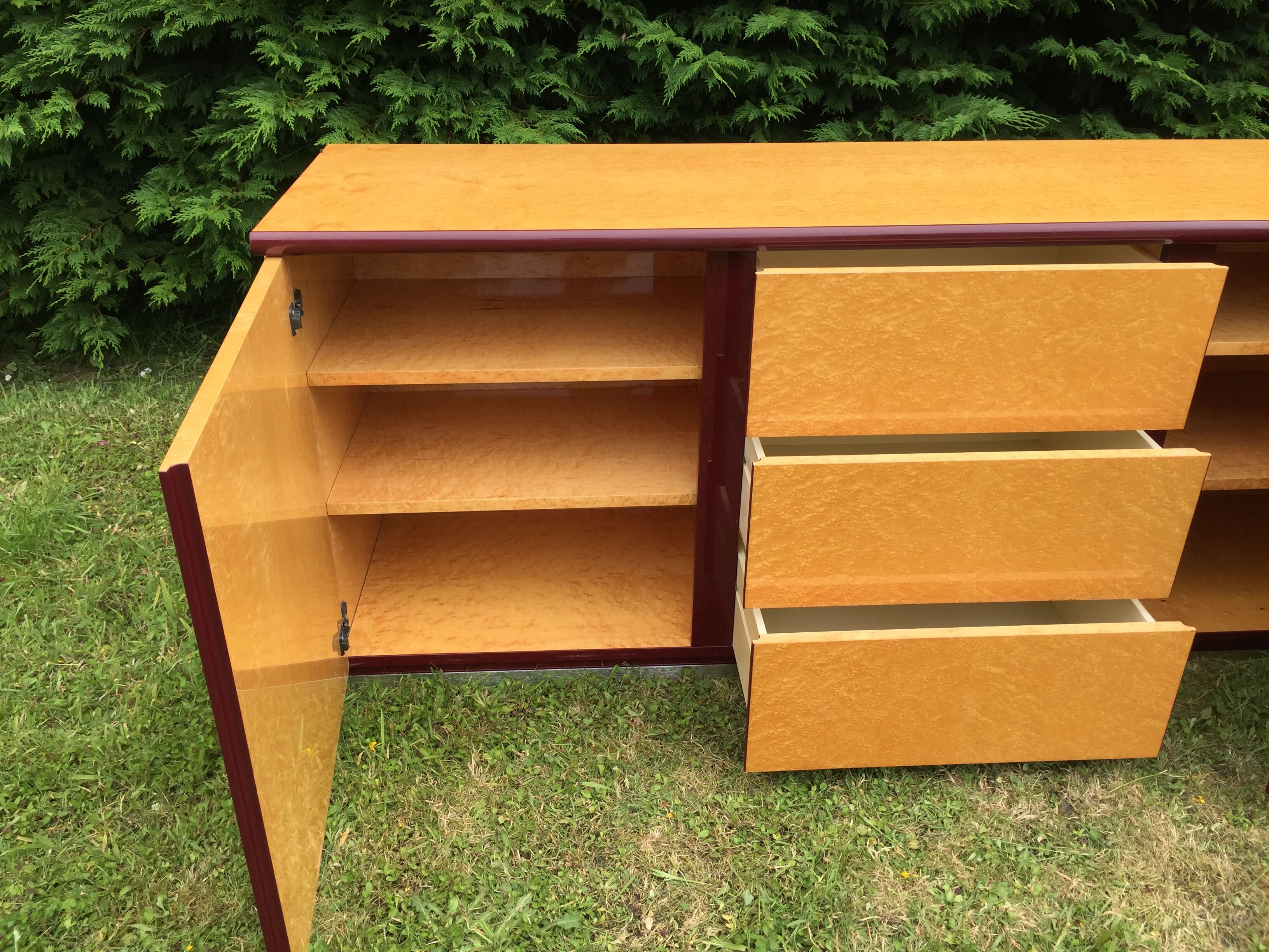 Vintage sycamore sideboard Mario Sabot 1970
