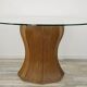 Round table from the 60s - 70s in rattan and glass