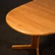Oval dining table with 2 extensions.