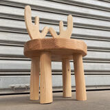 Children's chair in deer wood - Reindeer stool