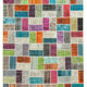 Handwoven anatolian contemporary 173 cm x 225 cm multicolor patchwork carpet
