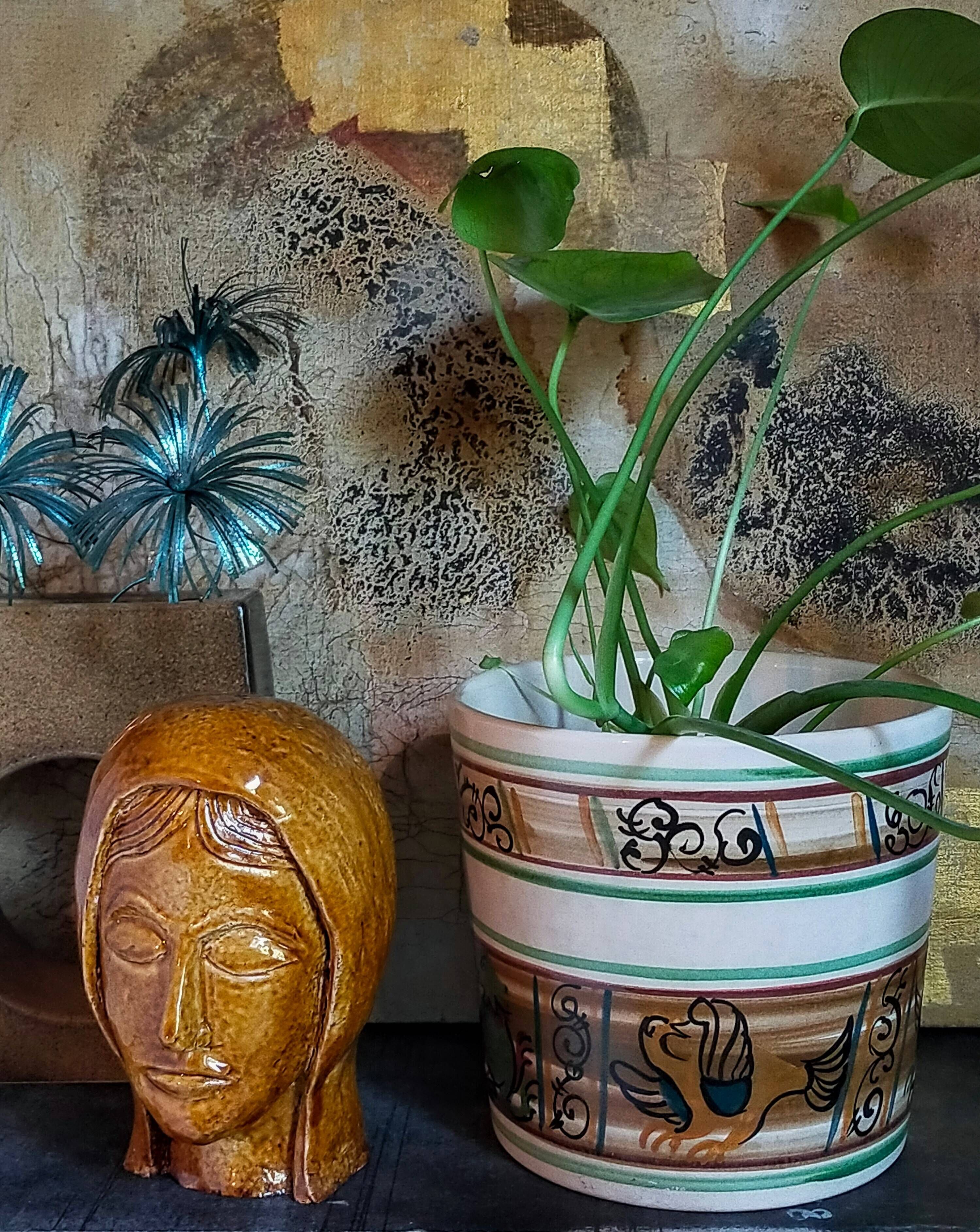 XXL ceramic planter from Saint-Pair-Sur-Mer from the NEUSTRICER earthenware factory, 1960s