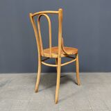 Set of 4 wooden bistro chairs with graceful seats