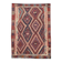Kilim Ancien Fait Main en Laine Rouge et Bleu,Tapis Plat Vintage,165x231 Cm