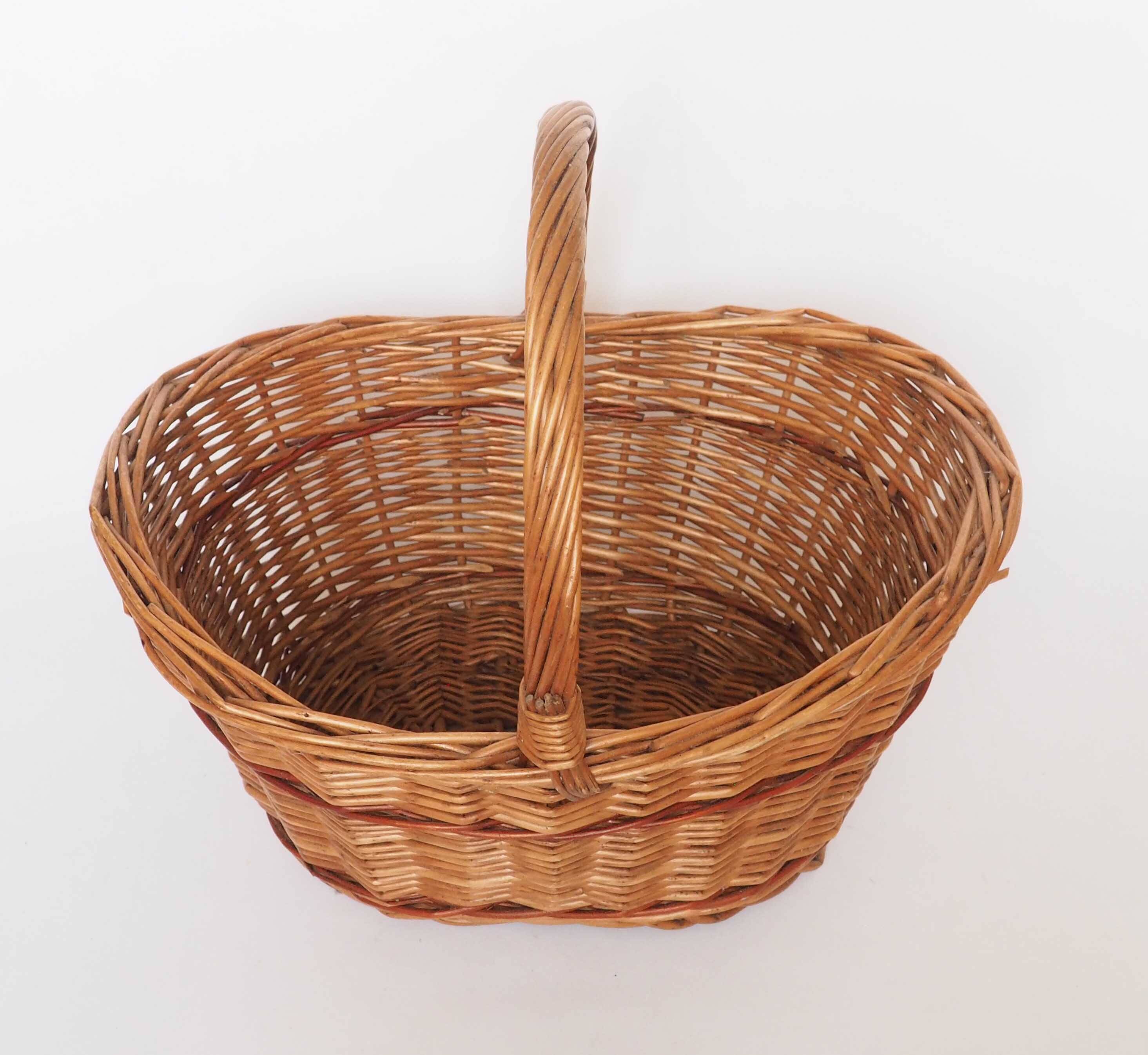 Panier rotin ligne rouge