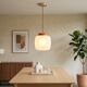 Lampada a Sospensione Vintage Space Age Anni '70 – Vetro Opalino e Arancion