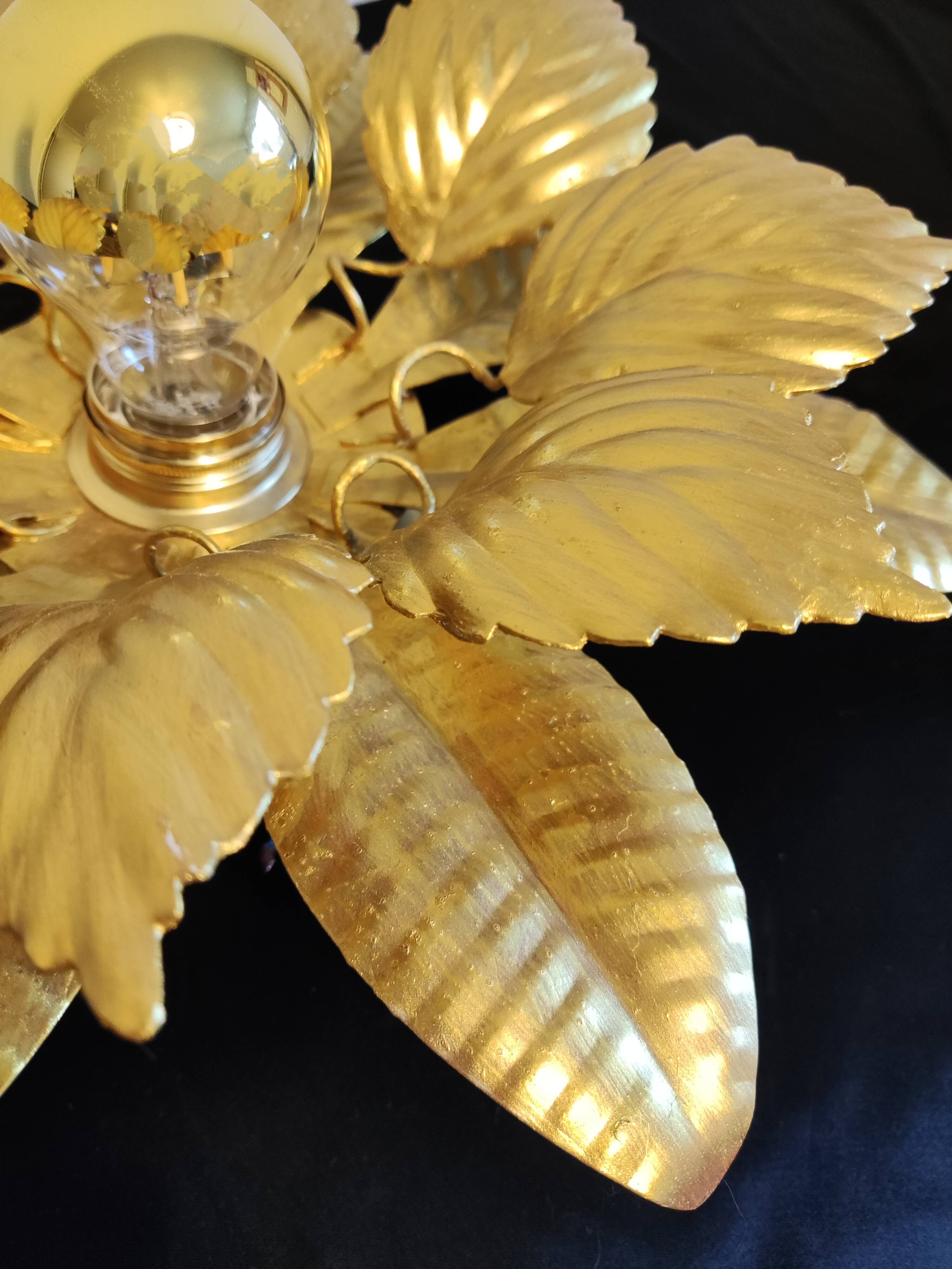 Wall lamps gilded metal sheets