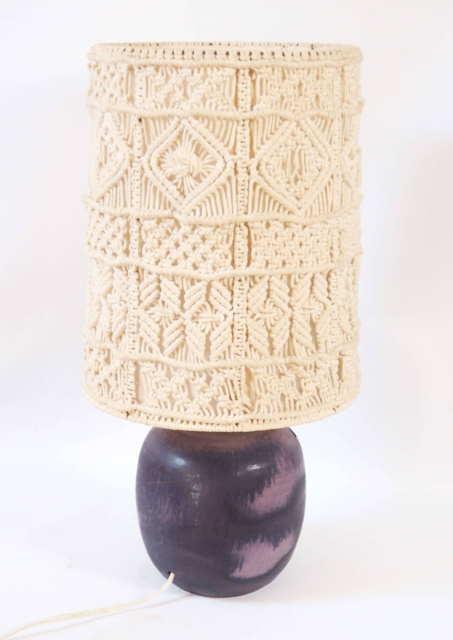 Lampe céramique et macramé